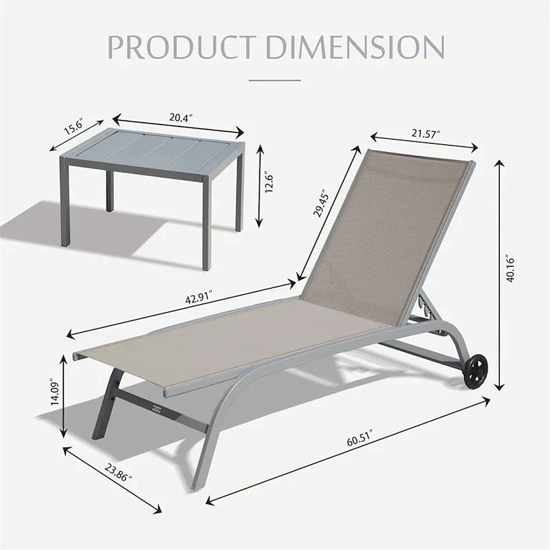 Two Outdoor Lounge Chairs with 1 Table – Image 4