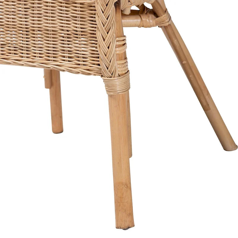 Abbey Modern Bohemian Natural Rattan Dining Chair – Image 8