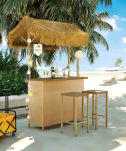 Alternative view of Hawaiian-style Bar Height Patio Set