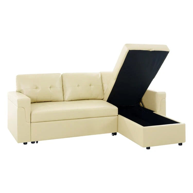 Convertible Reversible Sectional Sofa with Pull-Out Sleeper Bed, Hidden Storage Chaise, and Durable Legs – Image 137
