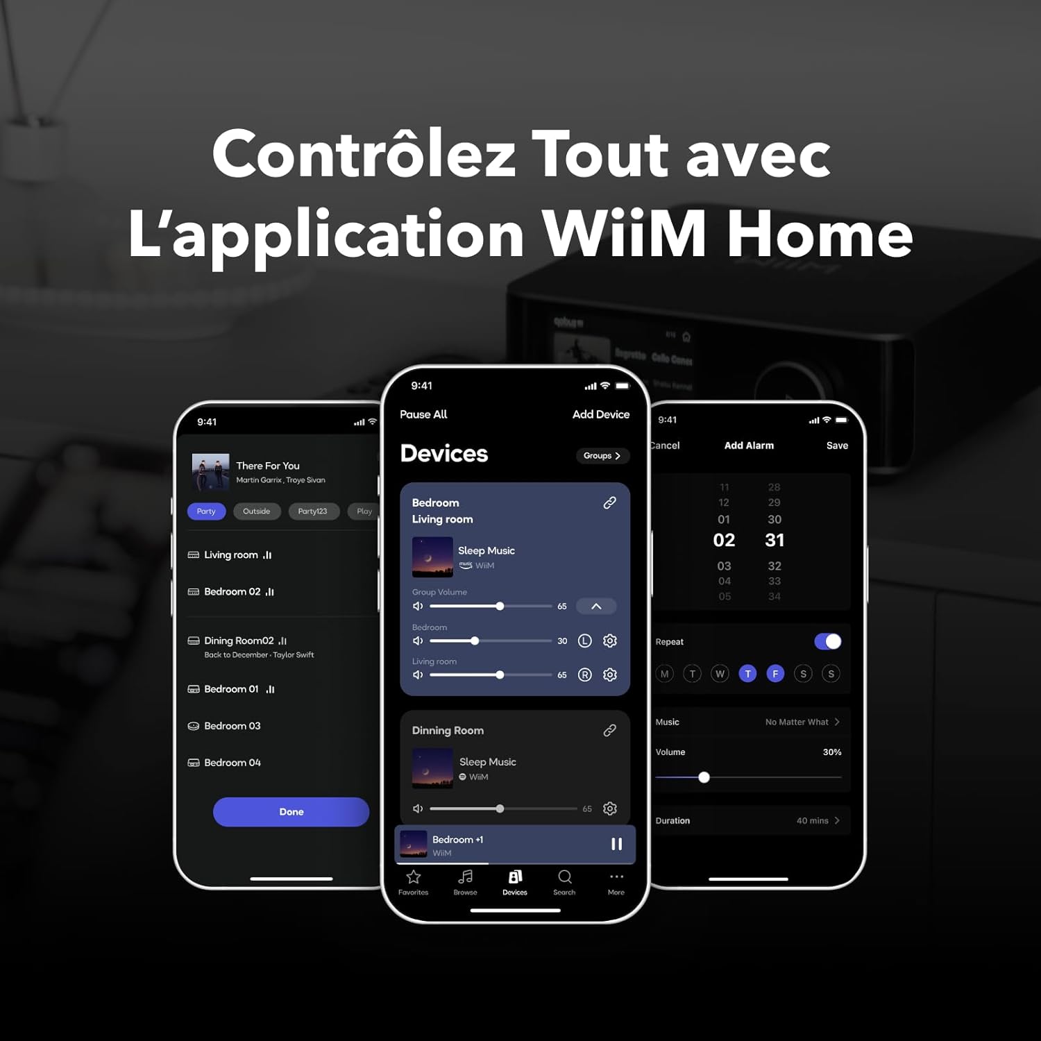 WiiM Amp Ultra avec Voice Remote2 | Amplificateur de Streaming 100W avec DAC ESS ES9039Q2M Dual Amplis TI TPA3255 |Égaliseur RoomFit Intégré&Écran Tactile| Entrées HDMI ARC, Optique, RCA| Gris Spatial – Image 6