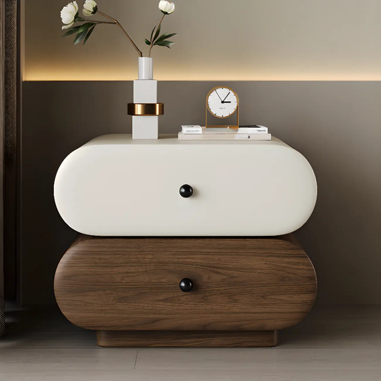 Modern Two-Tone Bedside Table with Storage Drawers – Image 23