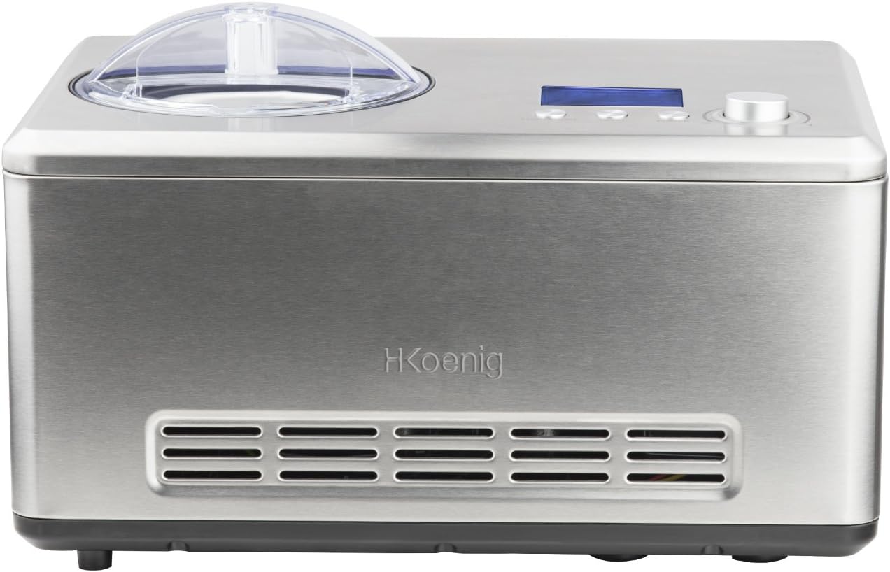 H.Koenig Sorbetière Turbine à Glace Professionnelle HF320, Machine à Glace Electrique 2L, 180 W, Réfrigérante & Maintien du Froid - Sorbet et Crème Glacée – Image 2
