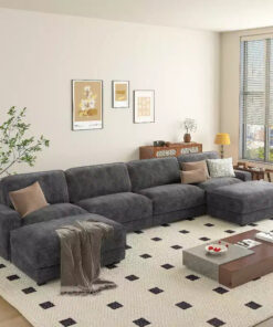 Alternative view of Dyonery 158 Extra Large Modular Sectional Sofa, CHENILLE Fabric with Deep Seat, Tool-Free Assembly