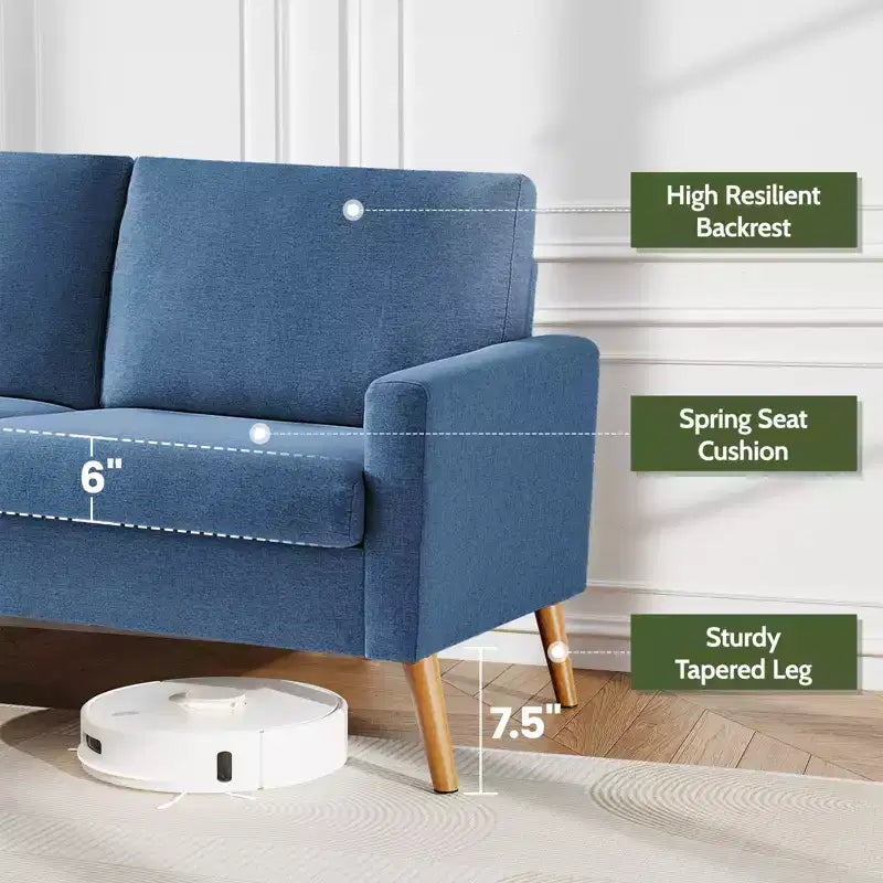 68 Loveseat Sofa Comfy Couch,Modern Loveseat Couches for Living Room/Bedroom,Comfy Sofa with Spring Cushion,Solid Wood,Tool-Free Assembly – Image 16