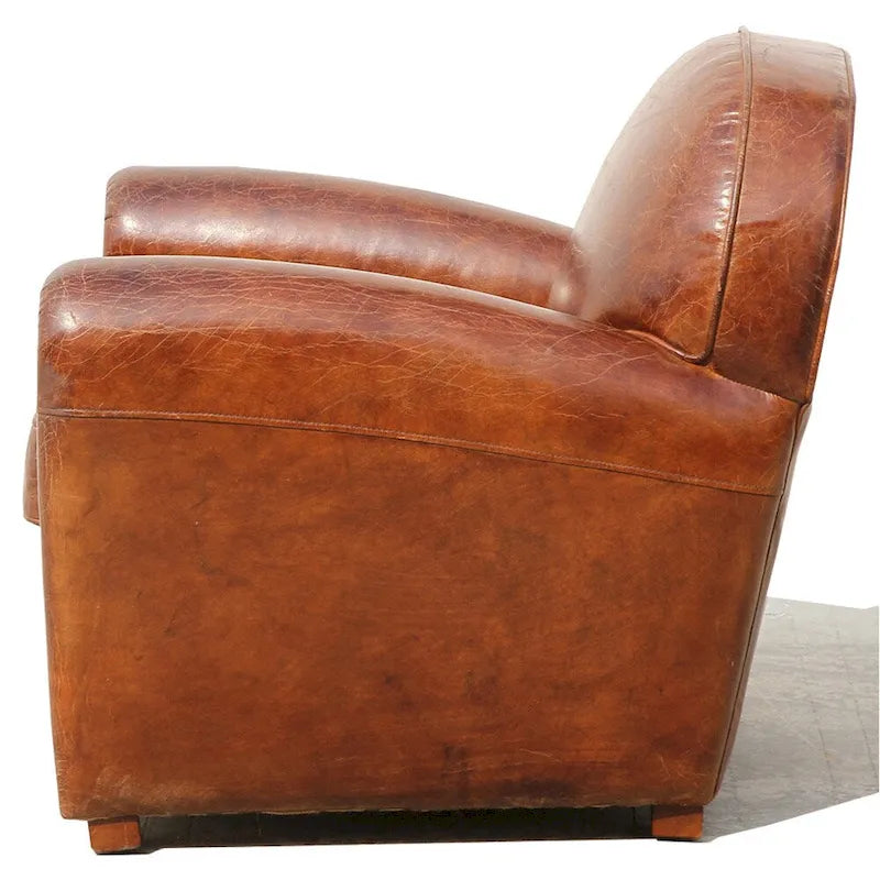 Pasargad Home Genuine Leather Paris Club Chair, Brown – Image 8