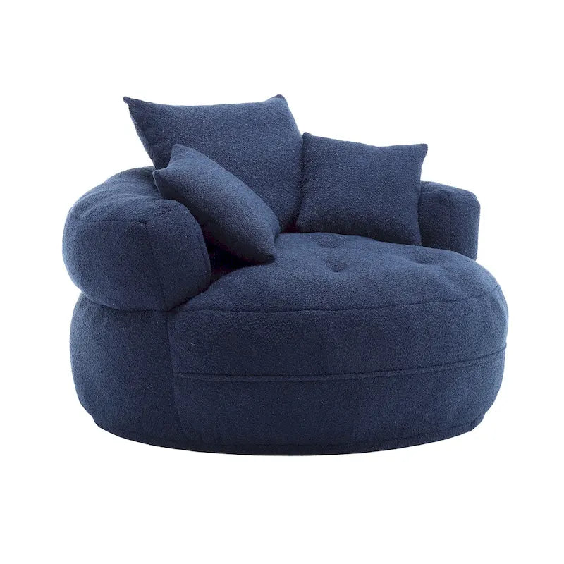 Round Lazy Sofa Chair – White/Blue/Grey/Yellow/Orange/Rose Red/Navy/Green, Single & Couple Seat – Image 12