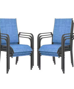Alternative view of EROMMY Outdoor Dining Chair Set Of 6, Stackable Dining Chairs For Outside