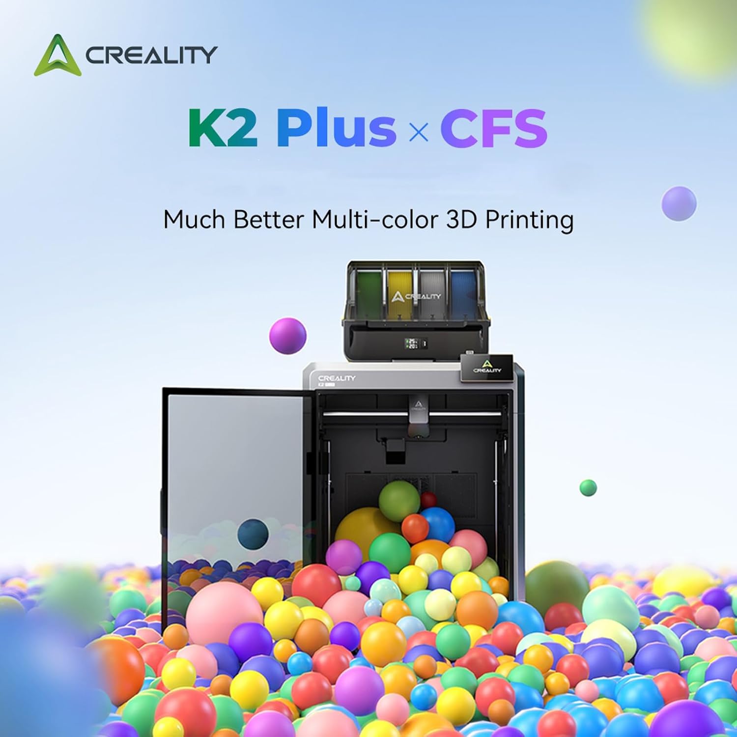 Creality K2 Plus Combo Imprimante 3D avec boîtier intelligent à filament CFS, double caméra AI, 600 mm/s impression haute vitesse, zone d'impression 350 x 350 x 350 mm – Image 9