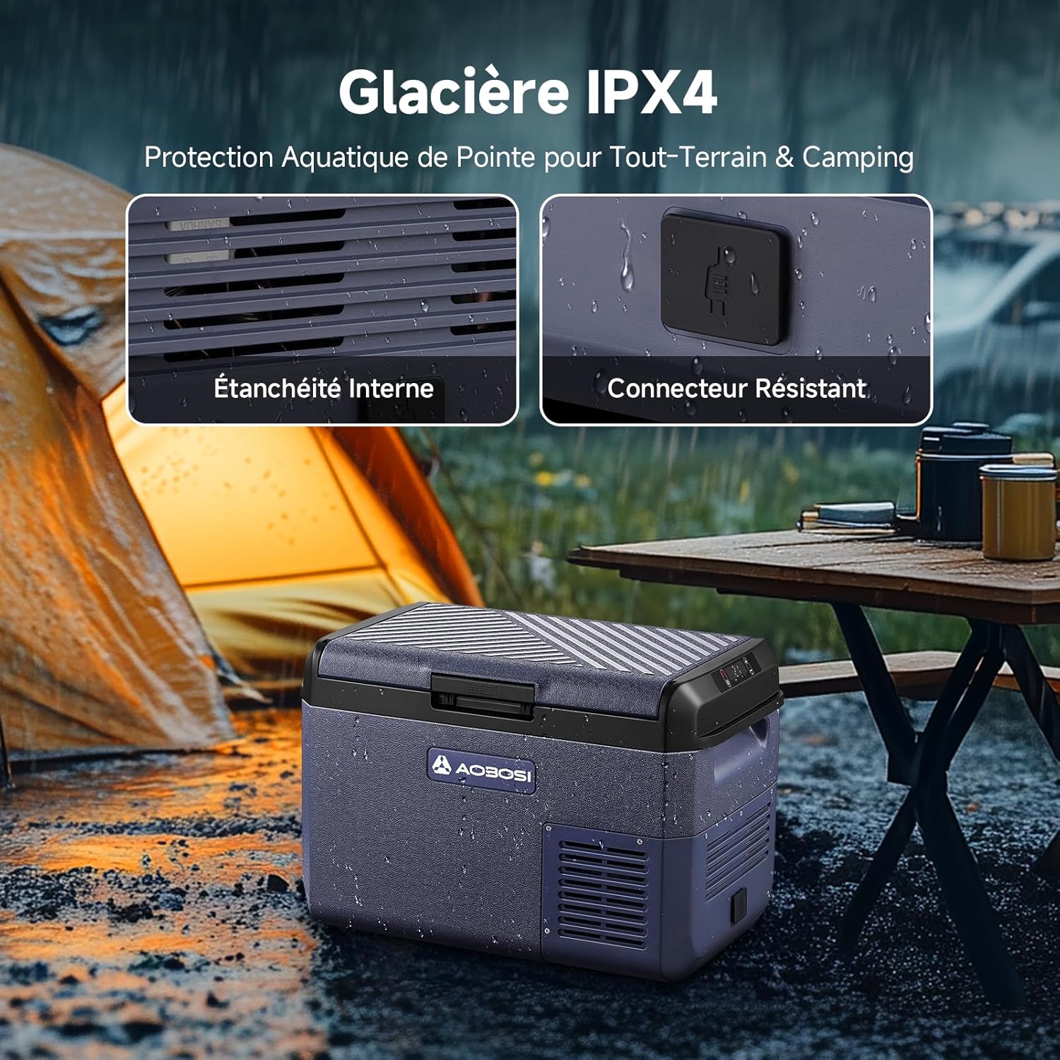AAOBOSI Glaciere Electrique: 25L Glaciere a Compression, -20℃ à 20℃ Frigo Compression 12v, Glaciere Electrique 12v 220v pour Voiture, Camion, Camping-Car, Bateau et Prise de Co – Image 2