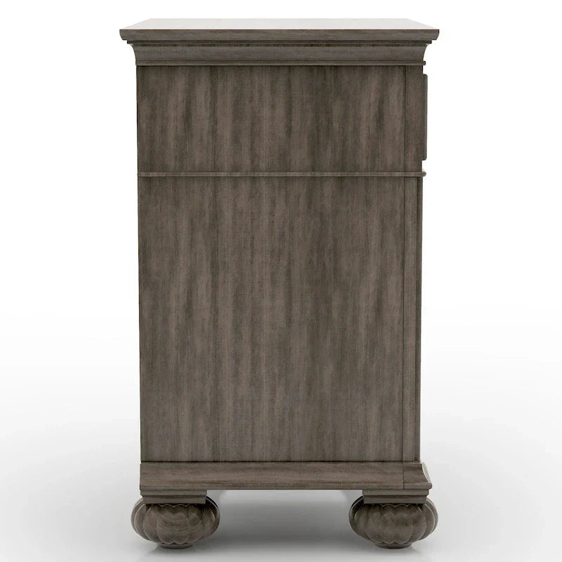 5-Piece Traditional Poster Bedroom Set, Grey Wood Finish, Classic Style – Image 17