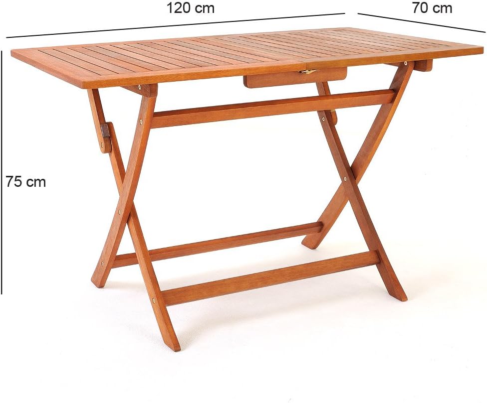 Casaria® Ensemble de Jardin Sydney Komfort en Bois d'acacia certifié FSC® Ensemble Table 4 chaises Pliables Salon de Jardin Exterieur – Image 4