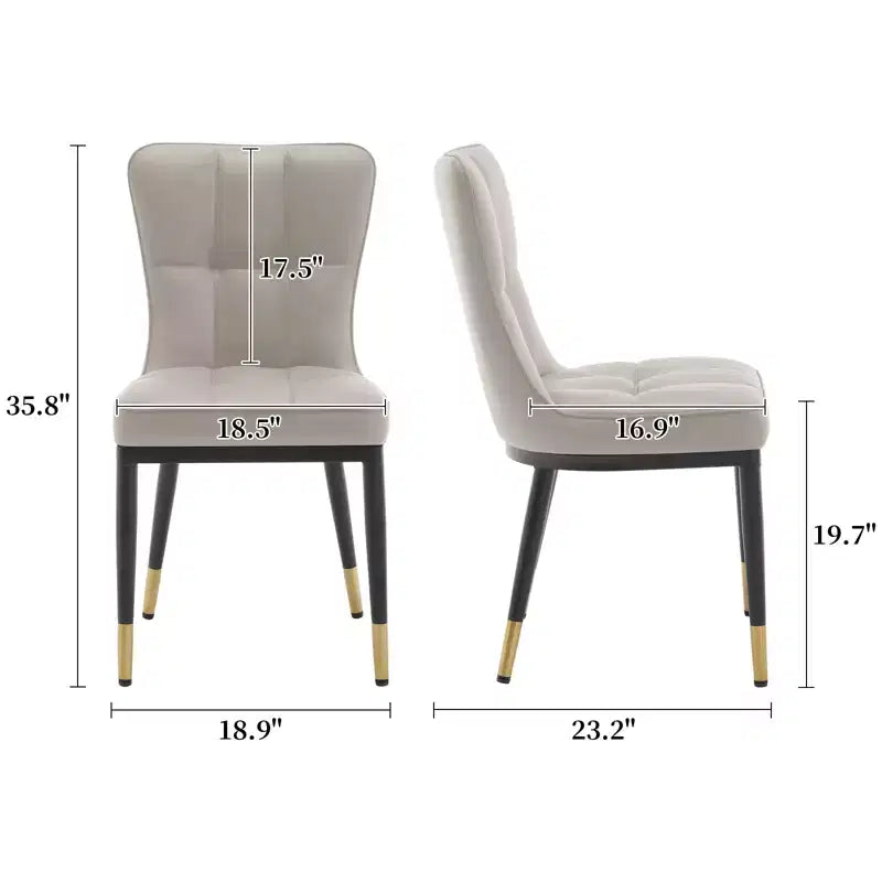 Bekrvio Dining Room Chairs Set of 6, Modern Upholstered Faux Leather Seat with High Back, Metal Legs, Armless Kitchen Chairs for Living Dinning Room – Image 52