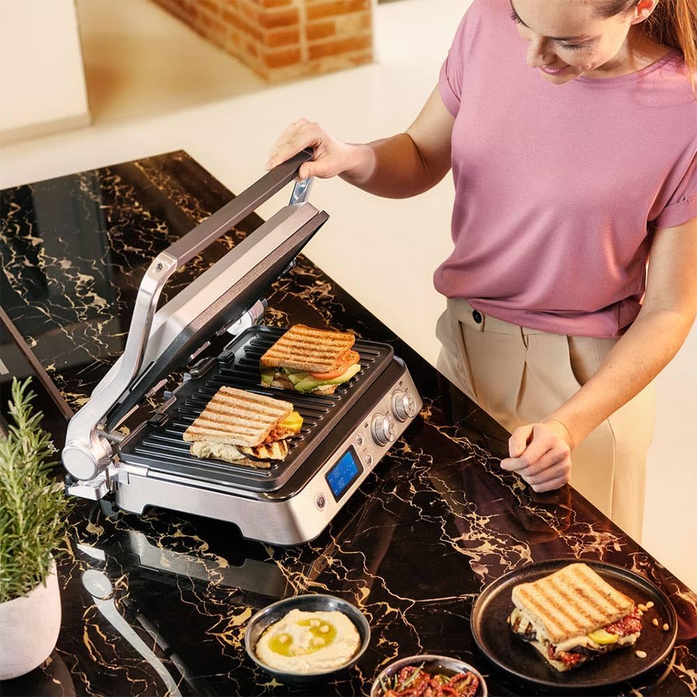 Braun MultiGrill 9 CG 9043, Appareil Panini Électrique avec Plaques de Grillage et de Cuisson, 2 Thermostats Indépendants, 3 Positions de Cuisson, Plaques Lavables au Lave-Vaisselle, 2000W, Noir/Inox – Image 8