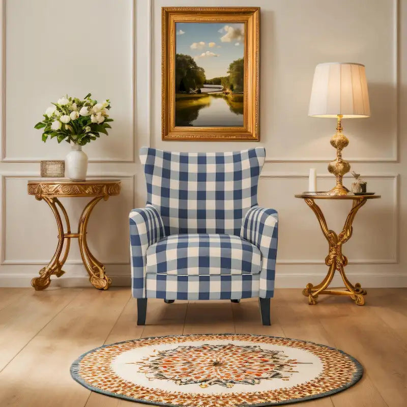 Modern Retro 30.25 High Back Upholstered Arm Chair with Wood Legs for Living Room – Image 20