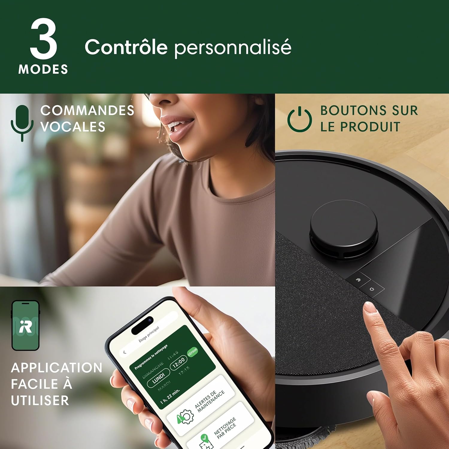 iRobot Roomba Plus 405 Combo Robot + AutoWash - Base Multifonction - Lavage et séchage des lingettes - LiDAR Clearview - 75 Jours d'autovidage - Double Lavage avec SmartScrub - Noir – Image 11