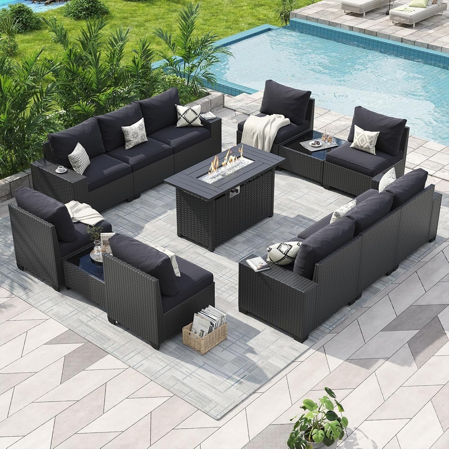 Outdoor Patio Furniture Sets with 4in Thicken Cushion – Image 13