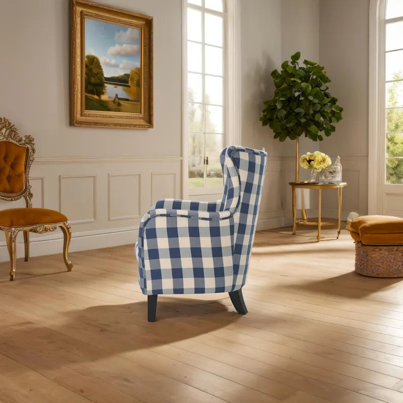 Modern Retro 30.25 High Back Upholstered Arm Chair with Wood Legs for Living Room – Image 22