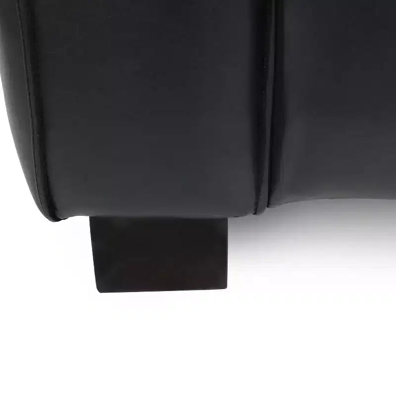 Christopher Knight Home Goyette Faux Leather Club Chair Midnight Black/Dark Walnut – Image 6
