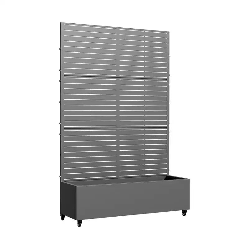 MAYEERTY Planter Box with Trellis Iron Gray Louvered Classic Style 72x35x16in 3-Piece Set – Image 5