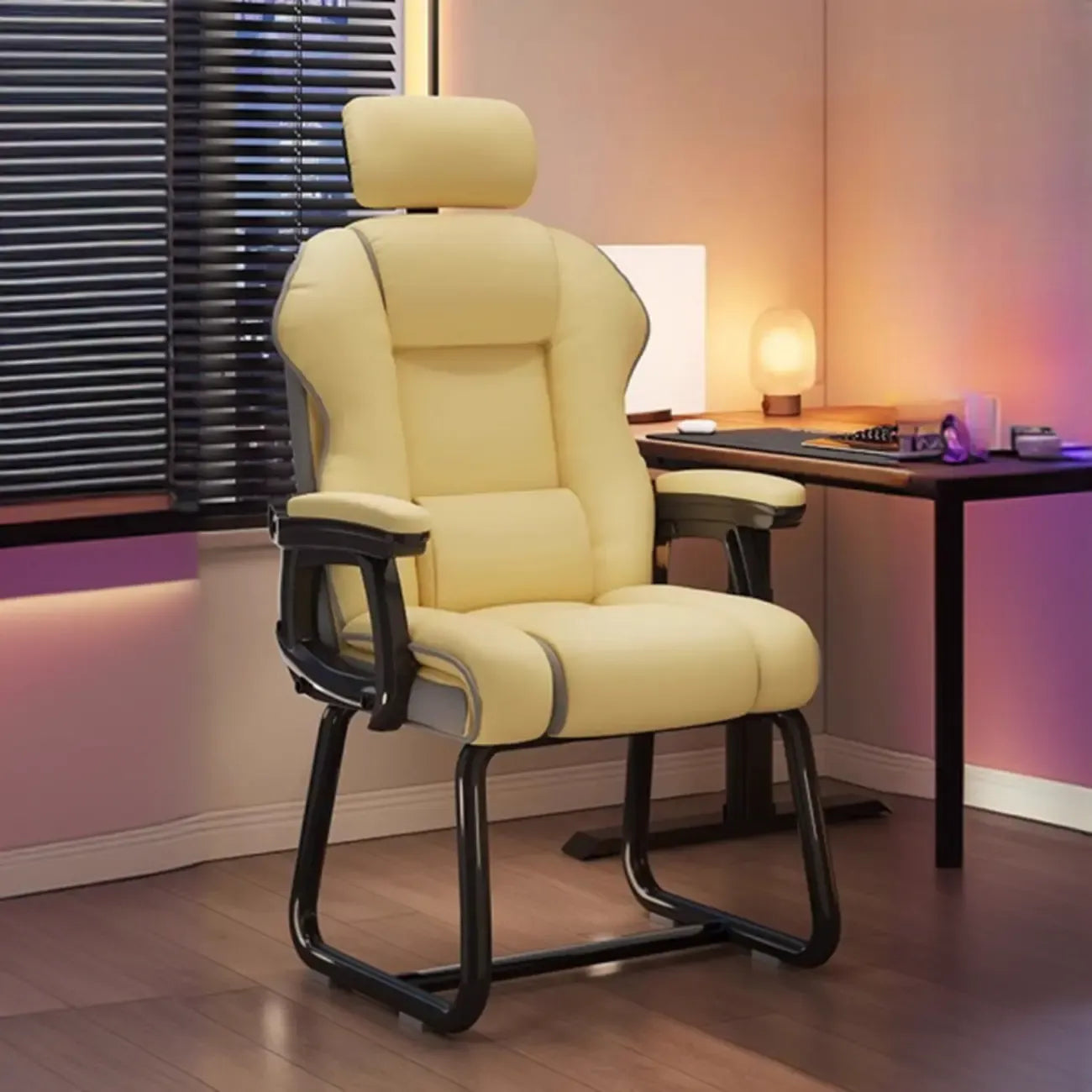 Yellow High-Back Leather Ergonomic Executive Chair – Image 22