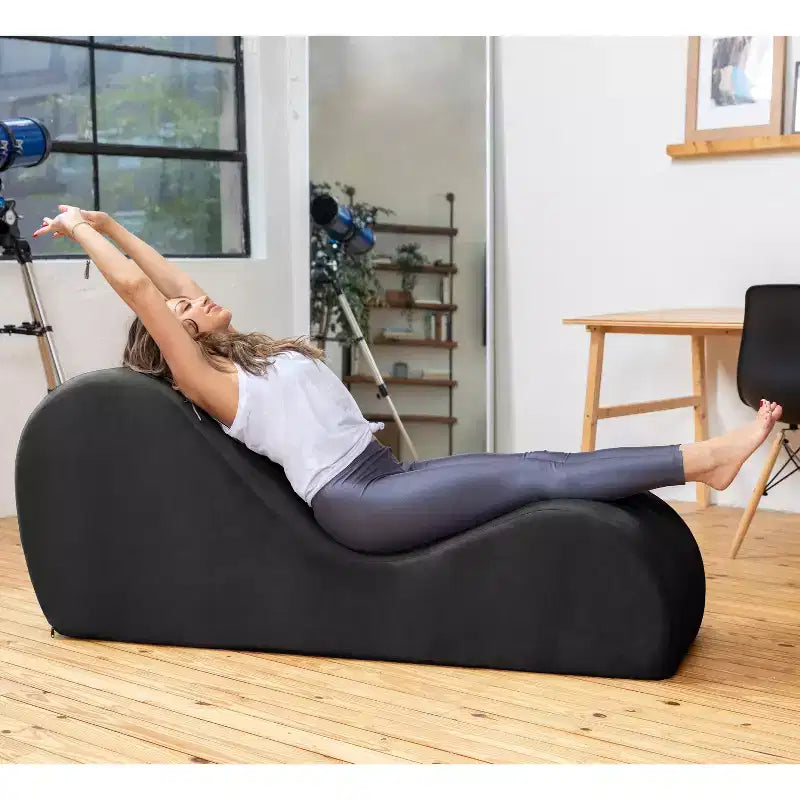 Avana Sleek Chaise Lounge for Yoga - Made in The USA - Great for Stretching, Relaxation, Exercise & More, 60D x 18W x 26H Inch, Light Grey – Image 23