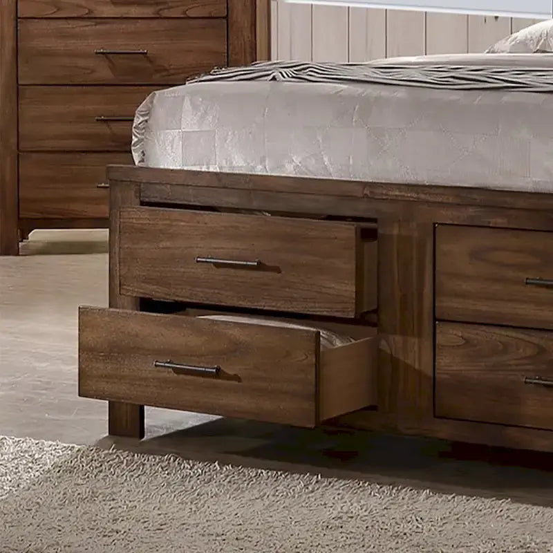 6 Underbed Drawers Bed In Walnut – Image 3