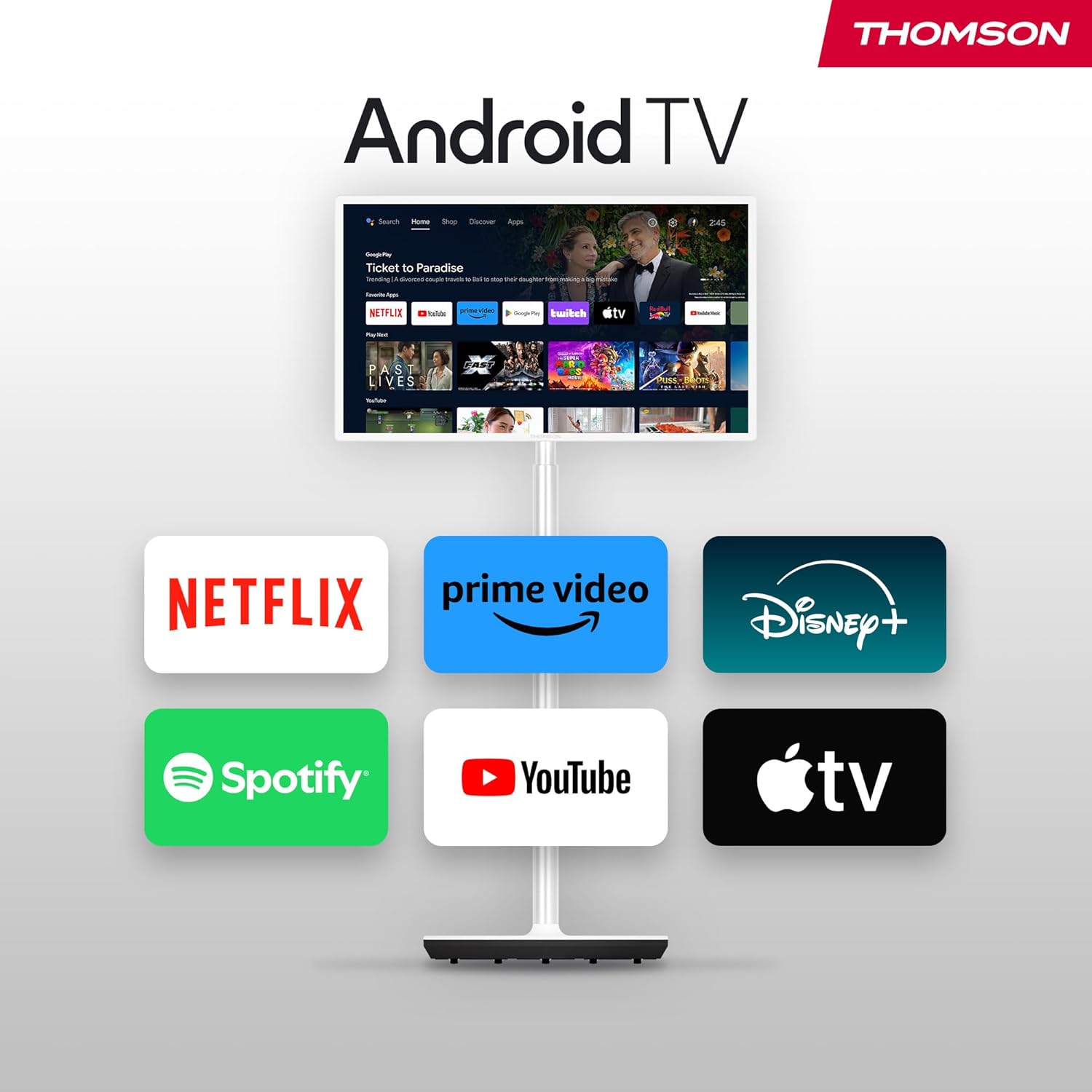 THOMSON Go TV 32 Pouces (81 cm), téléviseur Android Portable – HD Ready (1366x768), Commande vocale, Netflix, Disney,Google,Bluetooth 5.1, Wi-FI, Fonction Hotspot, autonomie Jusqu’à 4 Heures – Image 7
