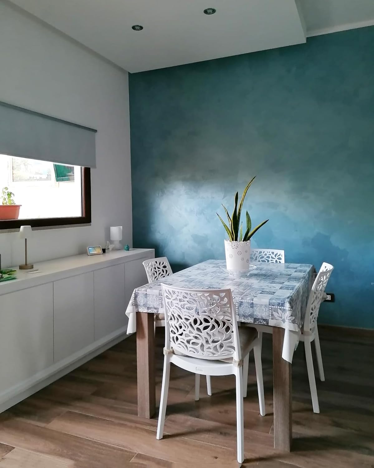 SIEDITI FUORI E DENTRO Chaises en résine avec Fibre de Verre empilables pour intérieur/Cuisine/Salle à Manger et extérieur/Jardin Anna (4 Chaises, Blanc) – Image 9