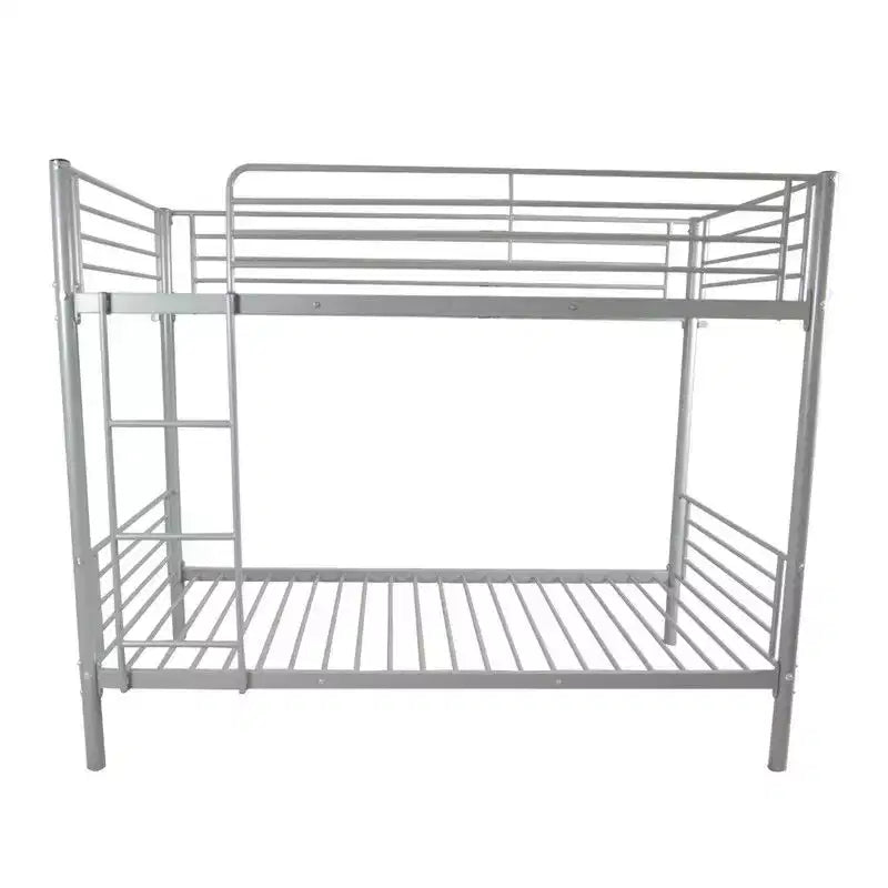 Karl Home Twin Over Twin Steel Bunk Bed Frame Ladder Bedroom Dorm Room for Kids Adult Children – Image 31
