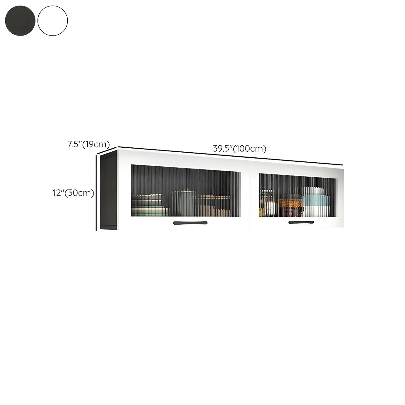 Kitchen White Wood Wall-Mounted Storage China Cabinets – Image 60