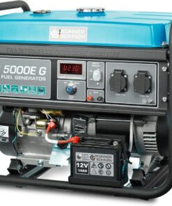 Groupe électrogène à essence/gaz KS 5000E G Könner & Söhnen, puissance maximale 4500W, démarrage manuel/électrique, prises 2x16A, 12 V, régulateur de tension automatique (AVR), affichage LED.