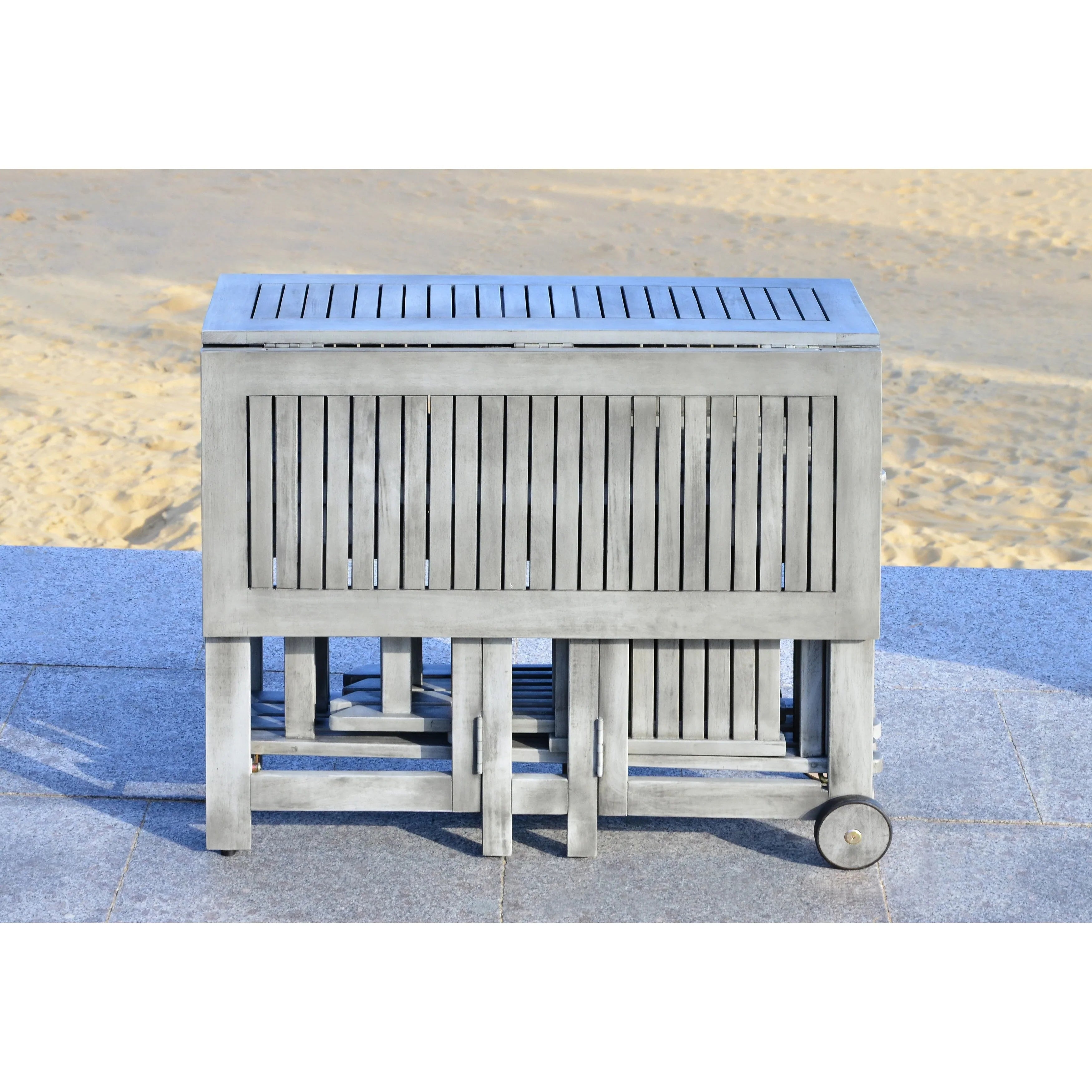SAFAVIEH Outdoor Brandy 5-Piece Outdoor Dining Table Set - 43Wx35Dx29H – Image 12