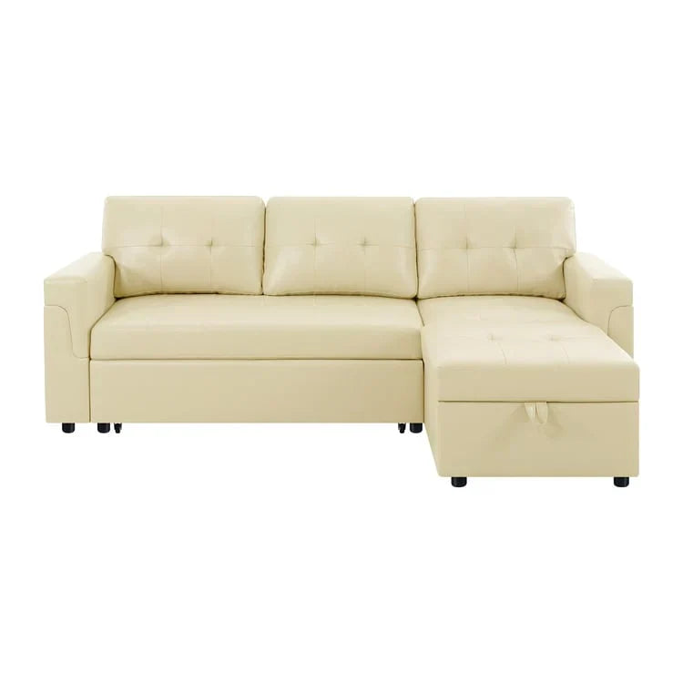 Convertible Reversible Sectional Sofa with Pull-Out Sleeper Bed, Hidden Storage Chaise, and Durable Legs – Image 143