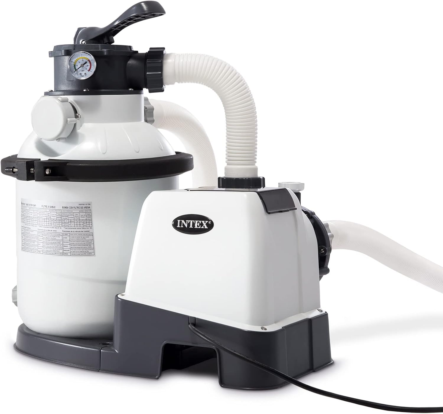 Intex filtre à sable sx1500 4m3/h pour piscine jusqu'à 24m3 & 28037 - Bâche Protection Pour Piscine Rectangulaire Tubulaire 4M X 2M – Image 2