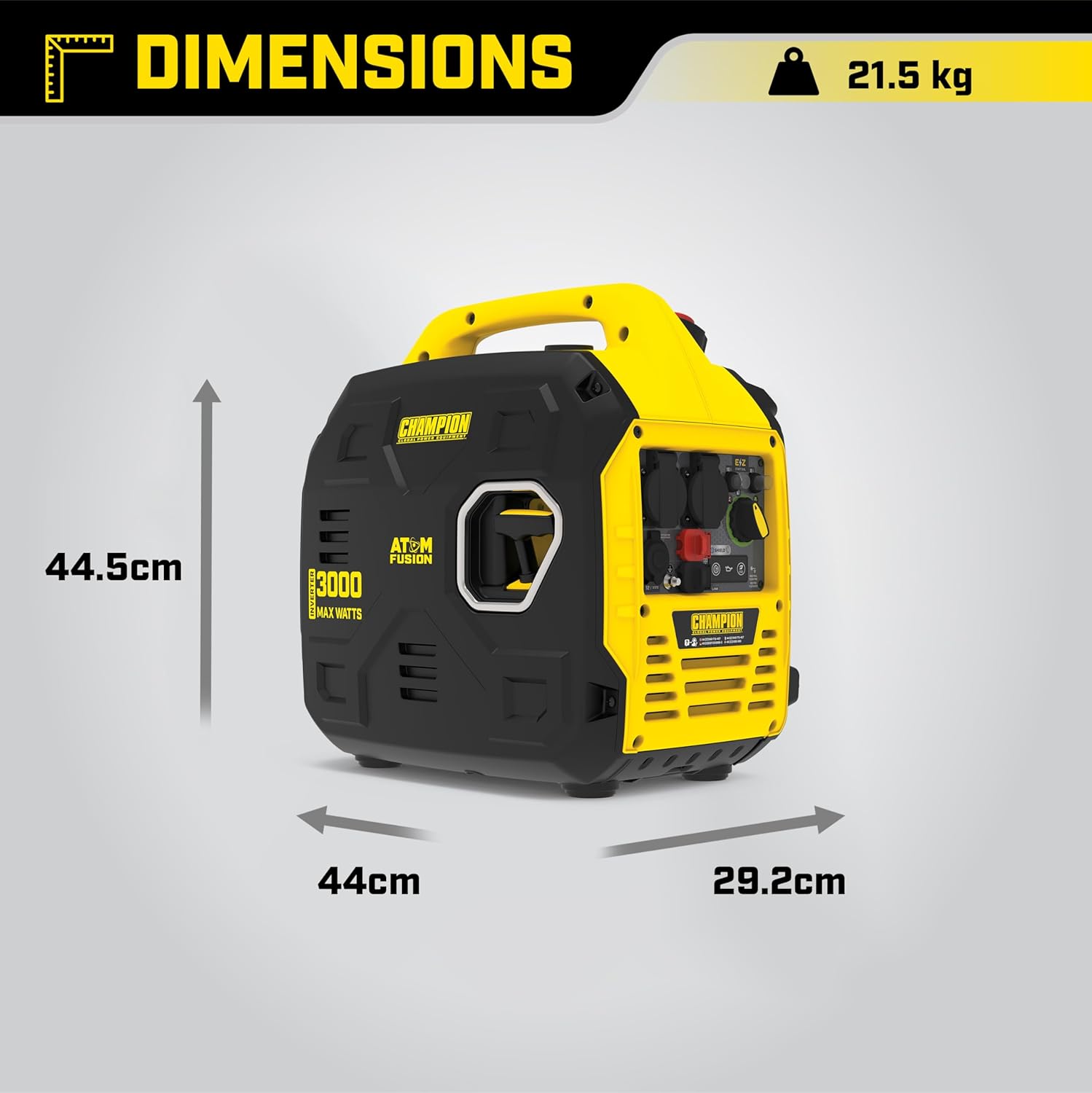 Champion Power Equipment Inverseur de courant (max. puissance 3000 W, onduleur portable, autonomie jusqu'à 11,5 heures, extrêmement silencieux, groupe électrogène de secours) 93001i-EU – Image 5
