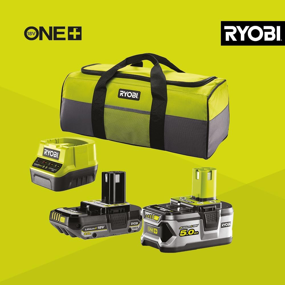 Pack 9 Outils 18V ONE+ : Perceuse, Visseuse à chocs, Meuleuse, Multi-Tools, Pistolet à Colle, Scie Circulaire, Scie Sauteuse, Lampe, Ponceuse + 2 Batteries et Chargeur - R18CK9B-252SLZ – Image 4
