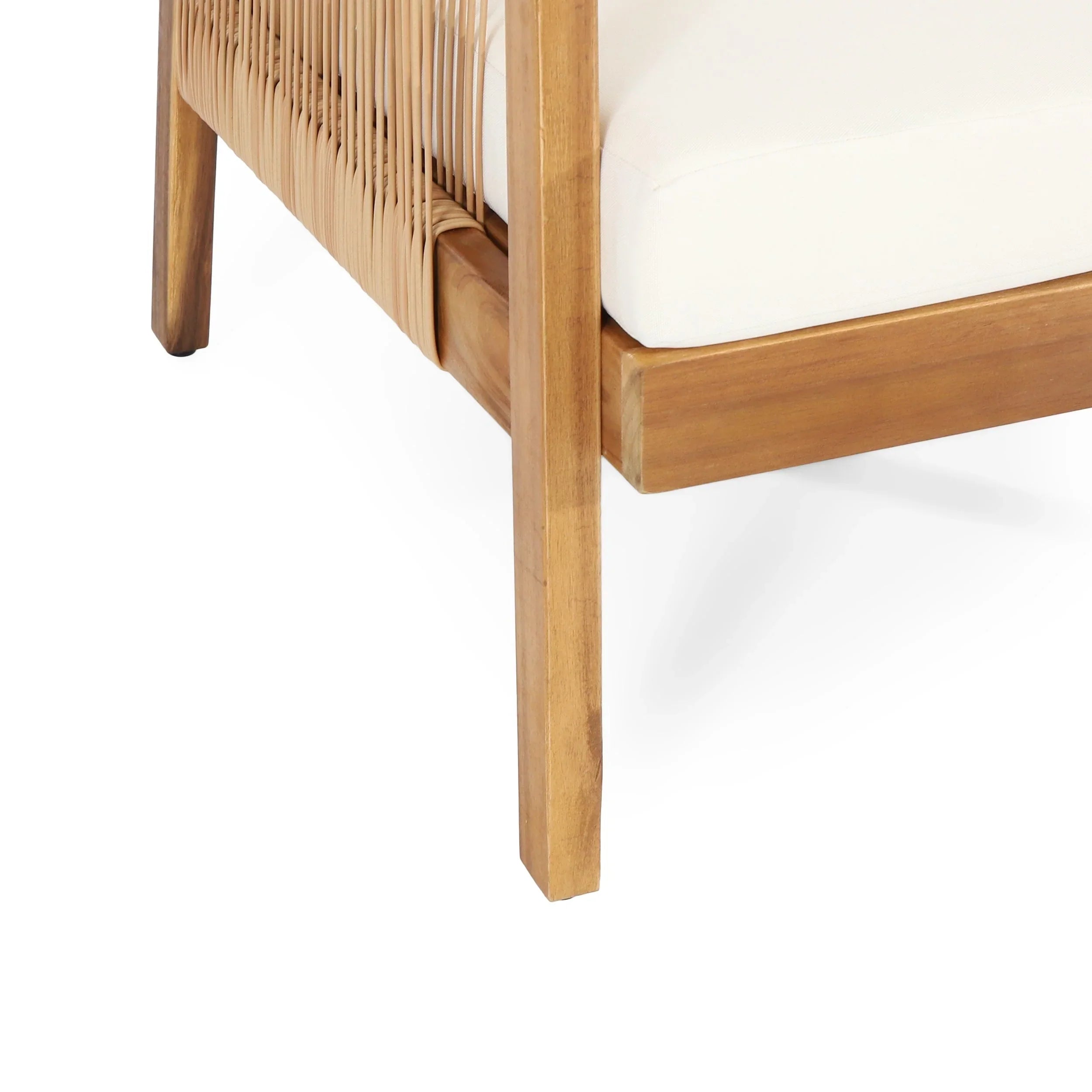 Jabe Outdoor Acacia Wood and Wicker Club Chair Set by Christopher Knight Home – Image 6