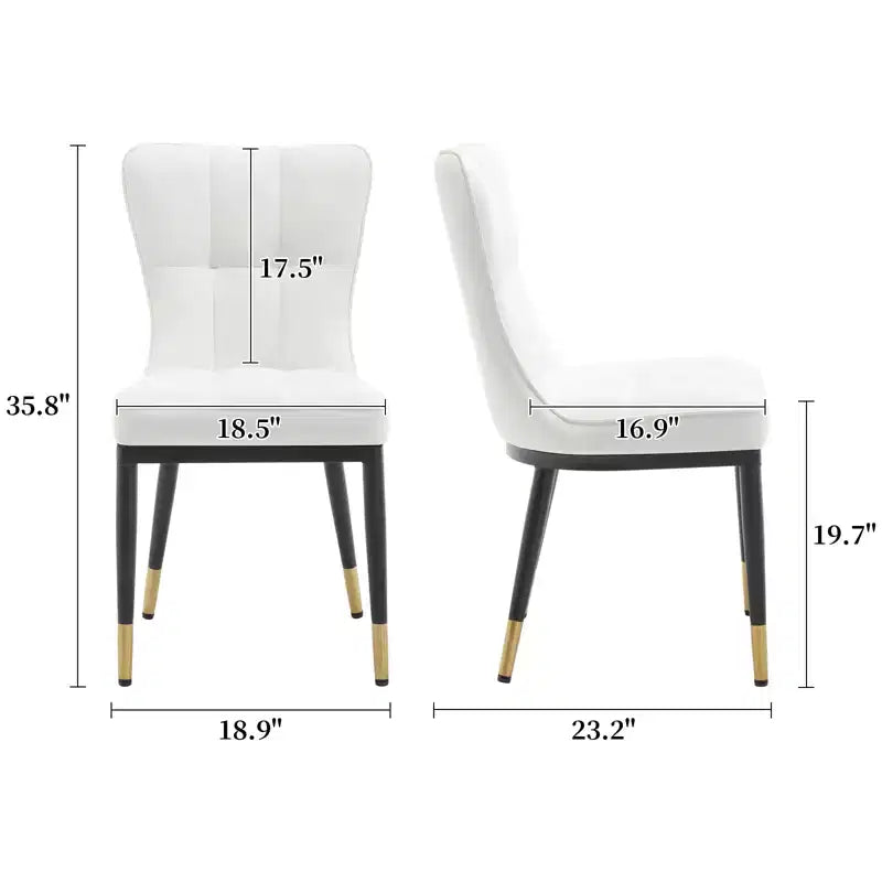 Bekrvio Dining Room Chairs Set of 6, Modern Upholstered Faux Leather Seat with High Back, Metal Legs, Armless Kitchen Chairs for Living Dinning Room – Image 14