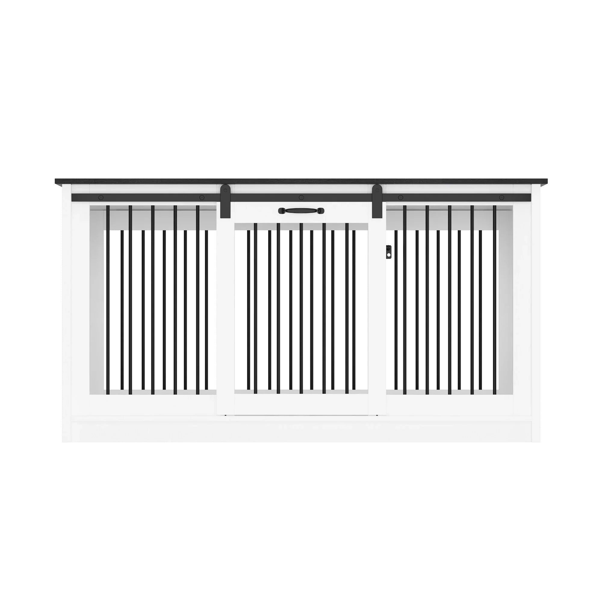 Pet Residence with Iron Tube Reinforcement Stylish & Sturdy Dog Crate – Image 35