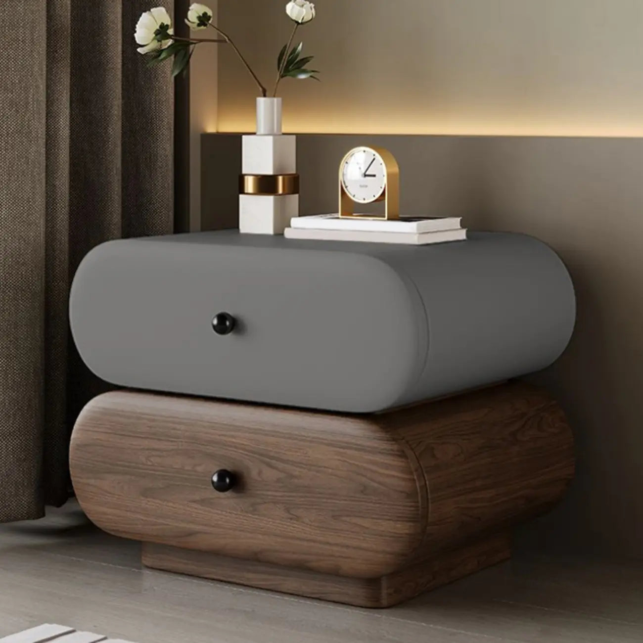 Modern Two-Tone Bedside Table with Storage Drawers – Image 5