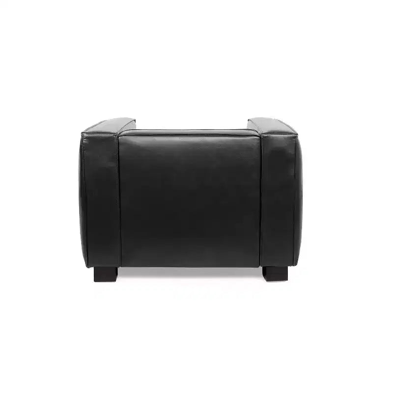Christopher Knight Home Goyette Faux Leather Club Chair Midnight Black/Dark Walnut – Image 4