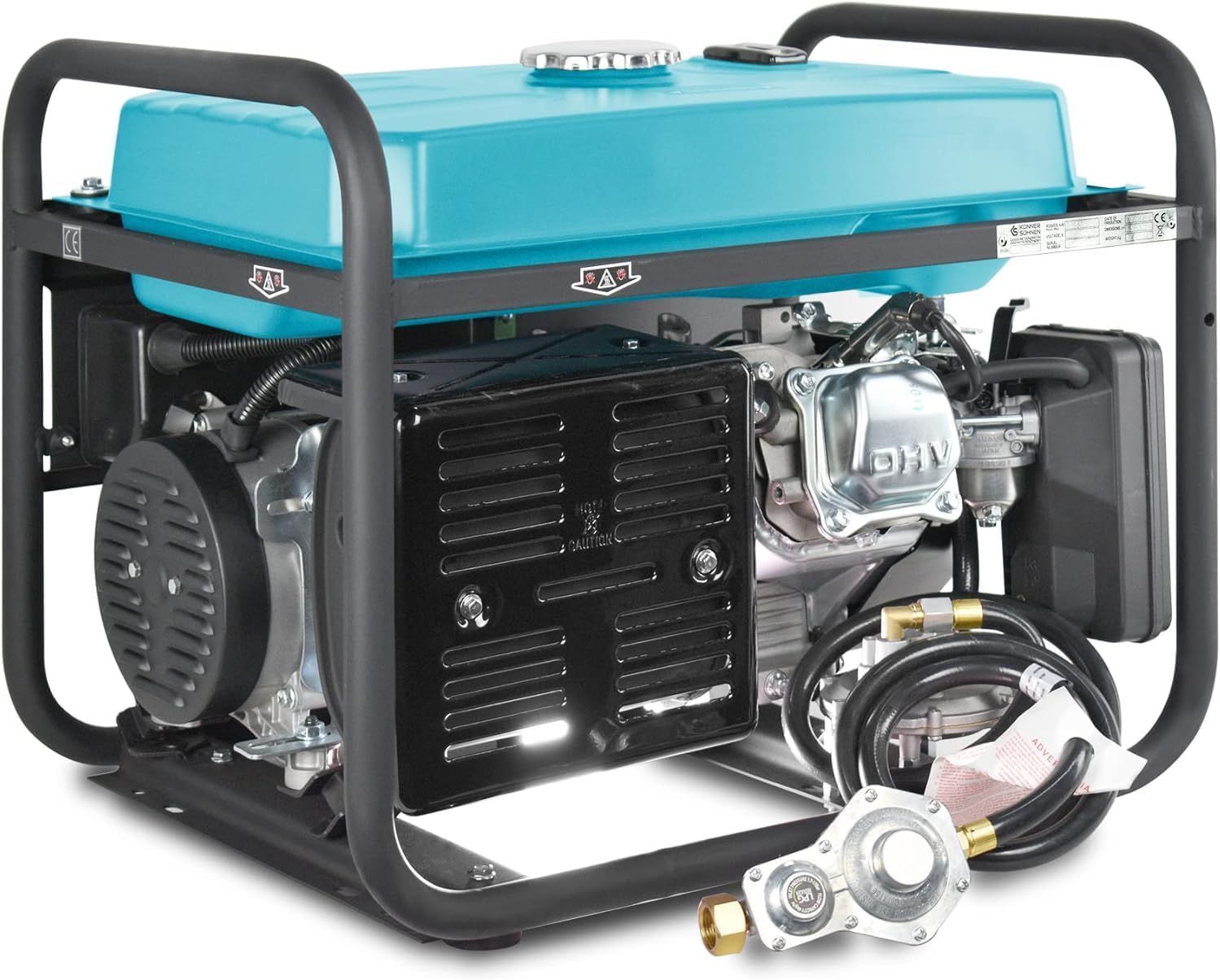Groupe électrogène à essence/gaz KS 5000E G Könner & Söhnen, puissance maximale 4500W, démarrage manuel/électrique, prises 2x16A, 12 V, régulateur de tension automatique (AVR), affichage LED. – Image 8