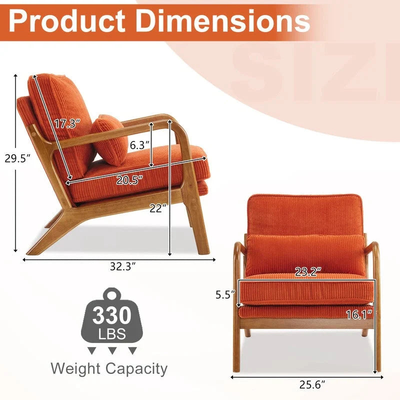 Mid Century Modern Upholstered Accent Chair – Image 9