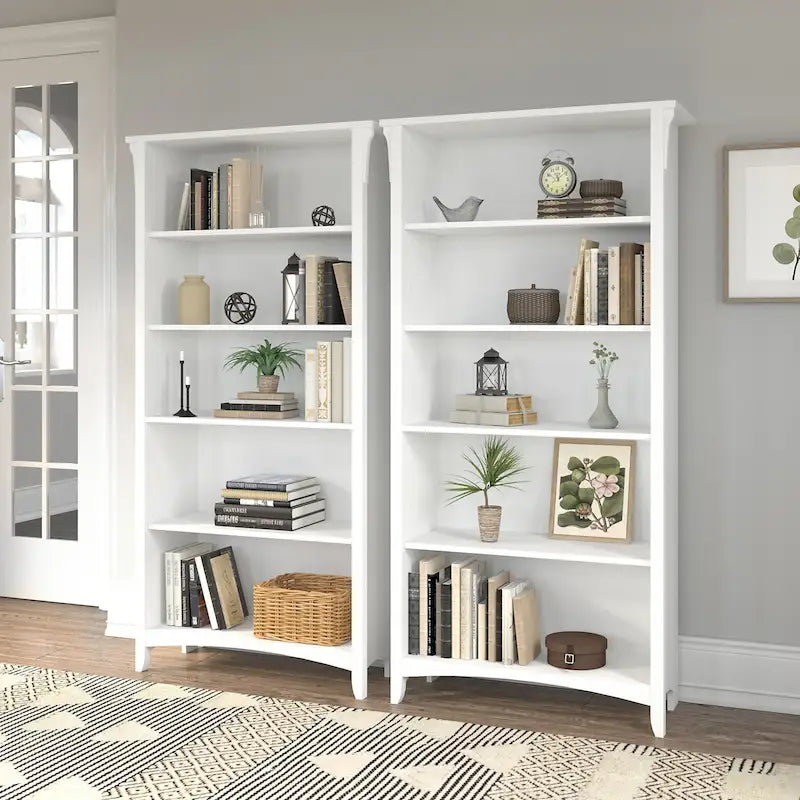 Salinas Tall 5-shelf Bookcase (Set of 2) by Bush Furniture – Image 36