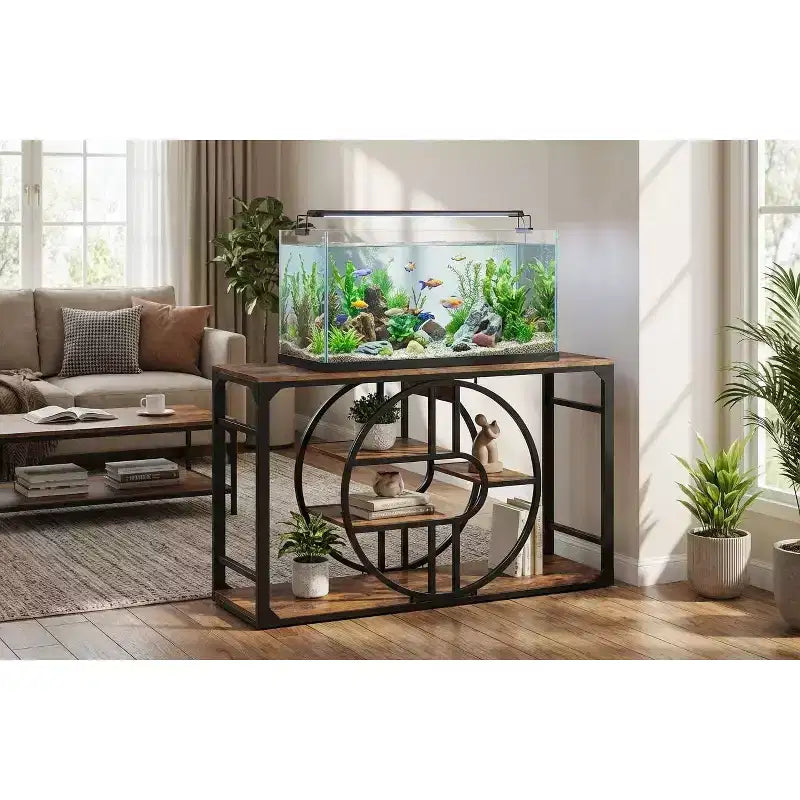 55-75 Gallon Metal Aquarium Stand, Heavy-Duty Fish Tank Stand with Storage Cabinet, Multi-Tier Fish Tank Stand with Thickened Legs, Suitable – Image 6