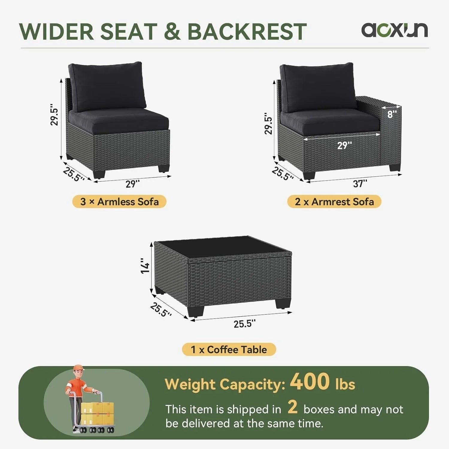 Outdoor Patio Furniture Sets with 4in Thicken Cushion – Image 30