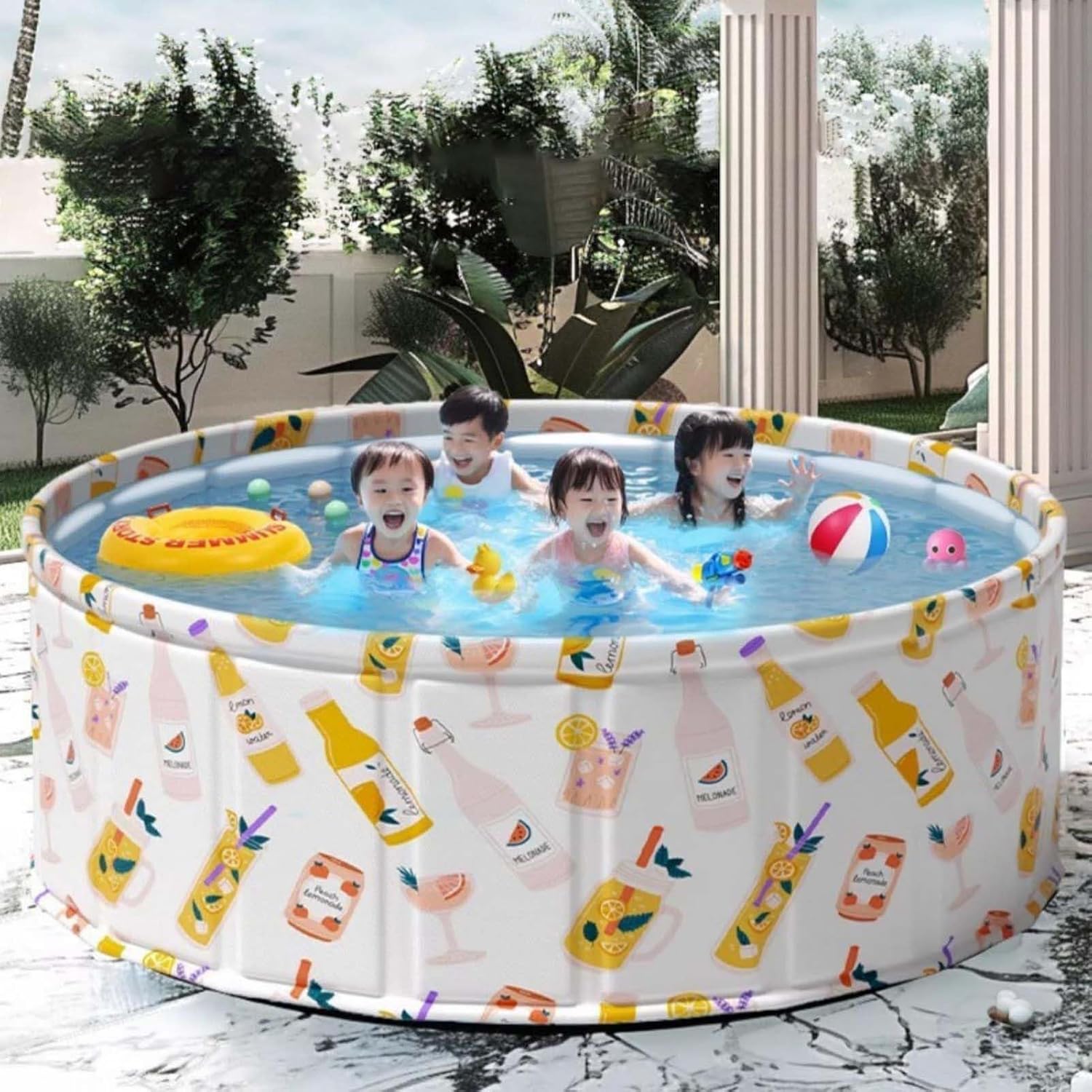 Piscine De Bain Pliable Portable - Bassin De Jeu en Eau Intérieure, Baignoire Non Inflatable | Équipement De Baignade D'activité D'été, Piscine De Trempage pour avec Base pour Pelouse Garage F – Image 2