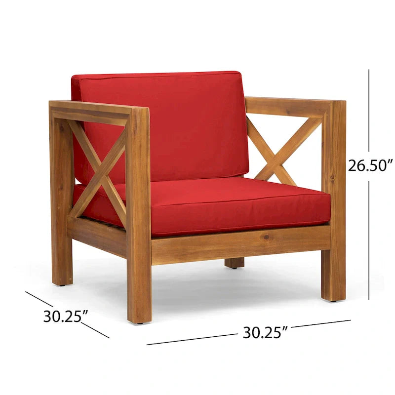 Brava Outdoor Acacia Wood 6-piece Chat Set by Christopher Knight Home – Image 21