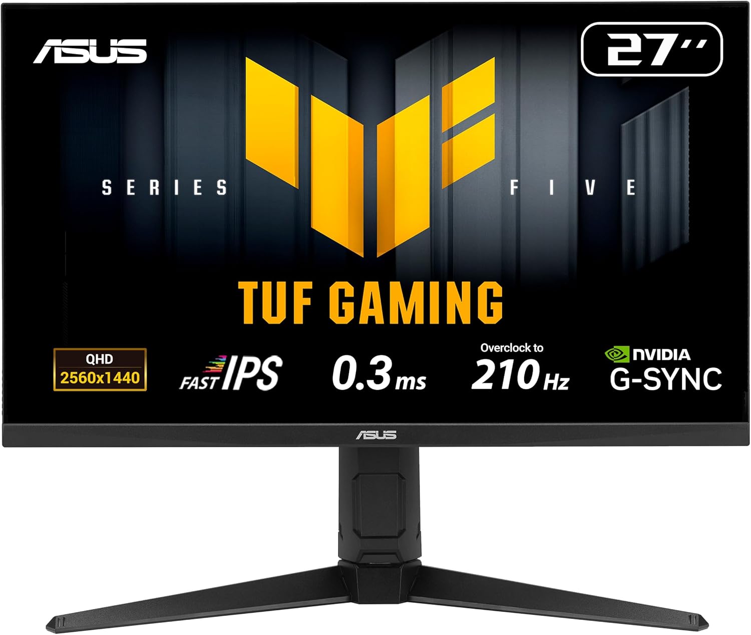 TUF Gaming VG27AQL5A - Moniteur Gaming 27 QHD (2560x1440), 210Hz (OC), Fast IPS, ELMB Sync, 0.3ms GTG, Haut-parleurs Stéréo, DisplayWidget Center, Gaming AI, Ajustable en Hauteur